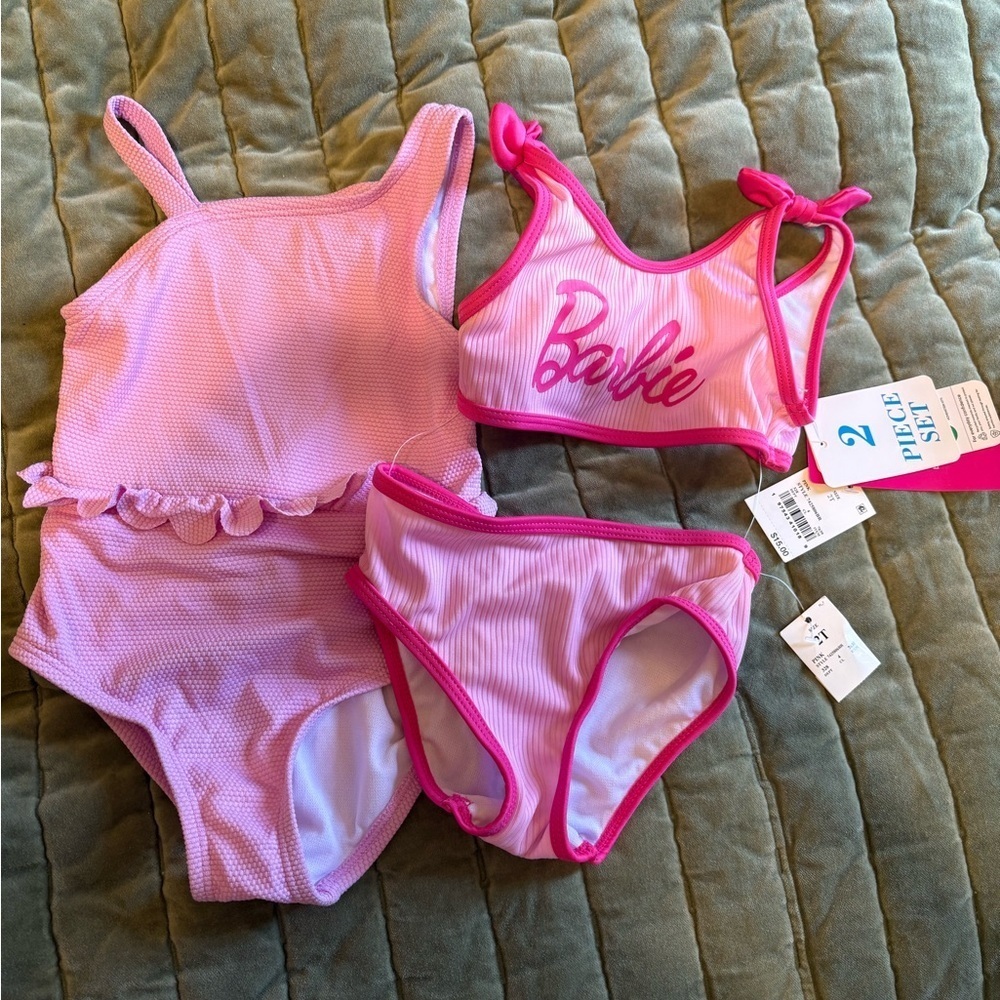 Cat & Jack &barbie pink  Girls' Swimsuit Set